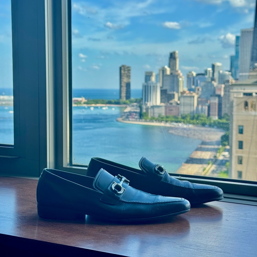 Men's Salvatore Ferragamo Black Leather Loafers